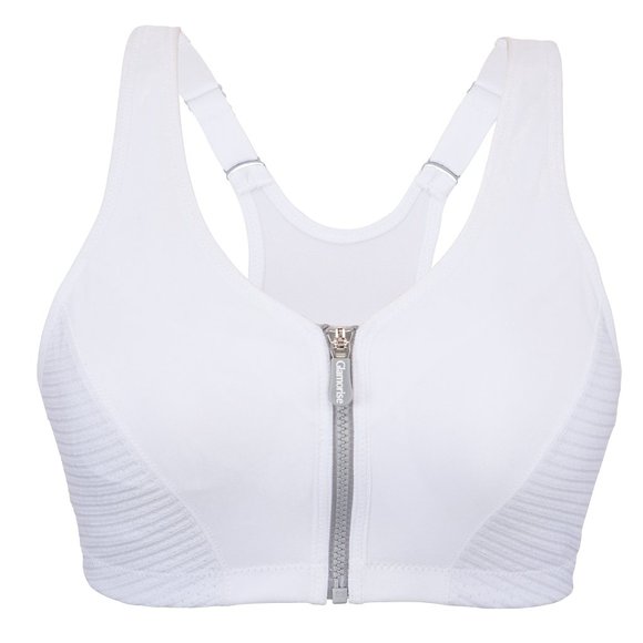 Glamorise SPORT Bra 36B (HIGH-IMPACT) Wicking (RACERBACK) Stretch WHITE NEW - Picture 1 of 9